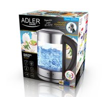 Adler Kettle | AD 1247 | With electronic control | 1850 W | 1.7 L | Stainless steel/Glass | 360° swivel base | Stainless steel/Transparent (AD 1247)