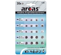 Arcas AG Set 4xAG1, 4xAG3, 4xAG4, 4xAG10, 4xAG13 Alkaline Buttoncell 20 pc(s) (12752000)