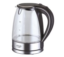 Adler Kettle AD 1225 Standard 2000 W 1.7 L Glass 360° rotational base Stainless steel/Black (AD 1225)