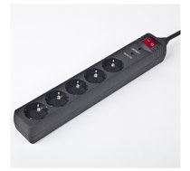 EnerGenie Surge Protector SPG5-C-10/ 3 m/ 5 Sockets/ Black (SPG5-C-10)