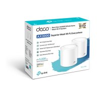 TP-LINK | AX3000 Whole Home Mesh Wi-Fi 6 System | Deco X60 (2-pack) | 802.11ax | 2402+574 Mbit/s | 10/100/1000 Mbit/s | 2 x Ethernet LAN (RJ-45) ports | Mesh Support: Yes | MU-MIMO: Yes | Antenna type: 4x Internal per Deco unit (Deco X60(2-pack))