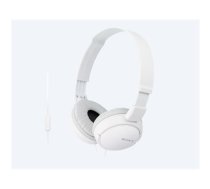 SONY MDR-ZX110AP On-Ear Headphones - Headset Function, Foldable, White (MDRZX110APW.CE7)