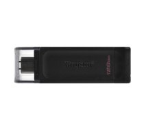 KINGSTON | USB Flash Drive | DataTraveler 70 | 128 GB | USB 3.2 Gen 1 Type-C | Black (DT70/128GB)