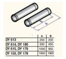 Dūmvada gargabali D80, 1000mm (2 gab.), DY615 (D89106)