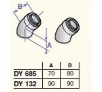 Dūmvada līkumi 45* D80/125 (2 gab.), DY132 (764109)