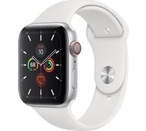 Apple Watch Series 5 40mm Silver Aluminum White Sport Band (GPS+Cellular) MWX12
