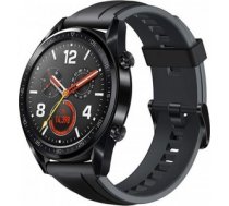 Huawei Watch GT Black Stainless Graphite Black Silicone Strap