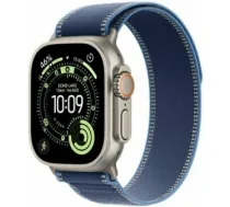 Apple Watch Ultra 3 (2025) GPS + Cellular 49mm Natural Titanium Case with Blue/Bright Blue Trail Loop S/M (MEWR4)