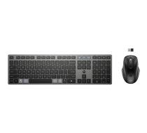 HEWLETT-PACKARD HP 725 Wireless Mouse Keyboard Combo – Multi-Device, Dual-Mode, Programmable, Rechargeable, 4000 dpi, Spill-Resistant – Nightfall Black – ENG (9T5B0UT#ABB)