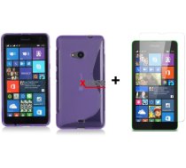 X-Line Microsoft Lumia 535 Silikona Apvalks Vāciņš Violets (Silicone Case Purple) + Aizsargplēve ekrānam!