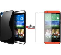 X-Line HTC Desire 820/820Q Silikona Apvalks Vāciņš Maciņš Soma Maks Bampers Cover Melns (Silicone Case Black) + Aizsargplēve ekrānam!