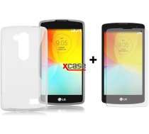 X-Line LG L Fino D290N/D295 Silikona Apvalks Vāciņš Maciņš Soma Maks Bampers Cover Caurspīdīgs (Silicone Case Clear) + Aizsargplēve ekrānam!