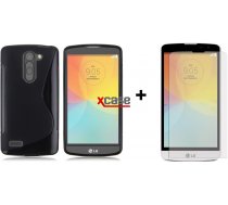 X-Line LG L Bello D331/D335 Silikona Apvalks Vāciņš Maciņš Soma Maks Bampers Cover Melns (Silicone Case Black) + Aizsargplēve ekrānam!
