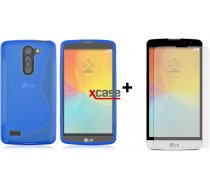 X-Line LG L Bello D331/D335 Silikona Apvalks Vāciņš Maciņš Soma Maks Bampers Cover Zils (Silicone Case Blue) + Aizsargplēve ekrānam!