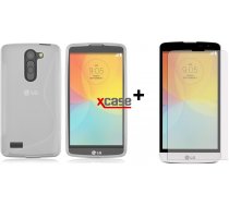 X-Line LG L Bello D331/D335 Silikona Apvalks Vāciņš Maciņš Soma Maks Bampers Cover Caurspīdīgs (Silicone Case Clear) + Aizsargplēve ekrānam!