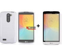 X-Line LG L Bello D331/D335 Silikona Apvalks Vāciņš Maciņš Soma Maks Bampers Cover Balts (Silicone Case White) + Aizsargplēve ekrānam!