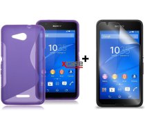 X-Line Sony Xperia E4g E2003/E2006/E2053 Silikona Apvalks Violets (Silicone Case Purple) + Aizsargplēve ekrānam!