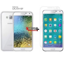 X-Line Samsung Galaxy E7 E700F Ultra Slim plāns 0.3 mm Telefona Apvalks Caurspīdīgs Maciņš Vāciņš Soma Maks Cover Bampers Case + Aizsargplēve ekrānam!