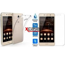 X-Line Huawei Y5II Y5 2 2016 Ultra Slim plāns 0.3 mm Telefona Apvalks Caurspīdīgs Maciņš Vāciņš Soma Maks Cover Bampers Case + Aizsargstikls Tempered Glass!