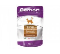 GEMON Wet Cat pouch Senior with turkey 6 x 100 g - ar tītaru - Kompleksā konservēta barība vecākiem kaķiem (no 8 gadiem)