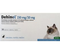 DEHINEL CAT 230MG/20MG  attārpošanas līdzeklis kaķiem N1 - Tabletes apaļtārpu un lenteņu invāziju ārstēšanai un profilaksei kaķiem (1tbl uz 4kg), bezrecepšu veterinārās zāles VZR Reģ. Nr.     V/DCP/17/0010-04