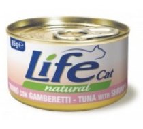 LIFE CAT TUNA with SHRIMPS - konservi kaķiem 6 x 85g - Pilnvērtīgi konservi kaķiem ar tunci un garnelēm