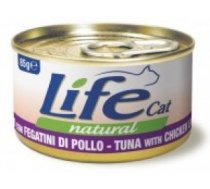 LIFE CAT TUNA with CHICKEN LIVERS - konservi kaķiem 6 x 85g - Pilnvērtīgi konservi kaķiem ar tunci un vistu aknām