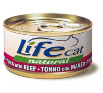 LIFE CAT TUNA with BEEF - konservi kaķiem 6 x 85g - Pilnvērtīgi konservi kaķiem ar tunci un liellopa gaļu
