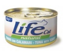 LIFE CAT TUNA with SQUIDS - konservi kaķiem 6 x 85g - Pilnvērtīgi konservi kaķiem ar tunci un kalmāriem
