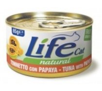 LIFE CAT TUNA with PAPAYA - konservi kaķiem 6 x 85g - Pilnvērtīgi konservi kaķiem ar tunci un papaiju