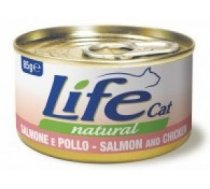 LIFE CAT CHICKEN with SALMON - konservi kaķiem 6 x 85g - Pilnvērtīgi konservi kaķiem ar vistu un lasi