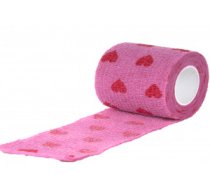 Show Tech Self-Cling Bandage Pink with Hearts - elastīgs, pašlīmējošs pārsējs suņiem 7,5 cm x 4,5 m - Elastīgs pārsējs, rozā