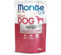 MONGE Grill Adult Dog - konservi suņiem ar liellopa gaļu 100g - Pilnvērtīgi bezgraudu konservi pieaugušiem suņiem