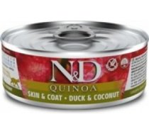 FARMINA N&D NATURAL & DELICIOUS Cat Quinoa Duck Coconut SKIN&COAT 6 x 70g - Konservi kaķiem