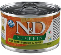 FARMINA N&D NATURAL & DELICIOUS Dog BOAR APPLE PUMPKIN S 12 x 140g - Konservi suņiem