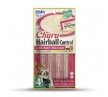 Inaba Churu Cat Hairball Control Chicken Recipe 4x14g - Krēmveida kārums ar vistu veselai gremošanas sistēmai