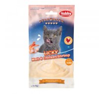 Nobby Krēms kaķiem StarSnack LICKY Malt&Chicken/Shrimp - ar vistu un garnelēm - 5x15g