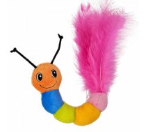 Nobby Plīša kāpurs ar spalvām un kaķumētru - rotaļlieta kaķiem - Izmērs: 15cm