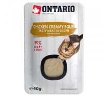 Konservi kaķiem – Ontario Soup Adult Chicken and Cheese with Rice, 40g x 6 - Garda zupa ar vistu, sieru un rīsiem.