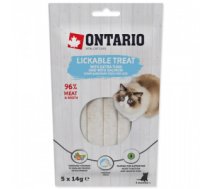 Gardums kaķiem – Ontario Lickable Treats with Tuna and Salmon, 5 x 14 g - Krēmveida gardums ar tunci un lasi