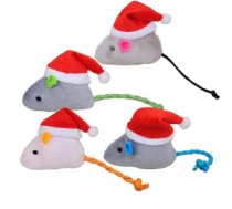 Nobby Xmas plīša pele ar kaķumētru 1gab. - 12cm