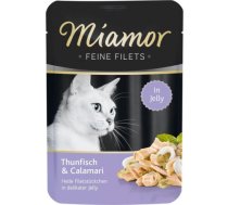 Miamor Feine Fillets 24 x 100g Filejas gabaliņi želejā ar tunci un kalmāriem - Tunča un kalmāra gabaliņi želejā