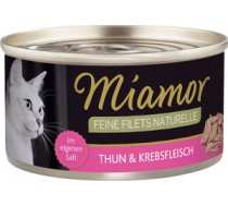 Miamor Feine Fillets Naturelle Thun&Krebs 24x80g - tunča filejas gabaliņi ar krabju gaļu savā sulā.