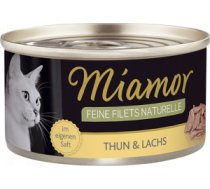 Miamor Feine Fillets Naturelle Thun&Lachs 24x80g - tunča filejas gabaliņi ar lasi savā sulā.