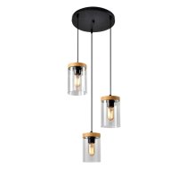 Melna/dabīga toņa piekaramā lampa ar stikla abažūru ø 12 cm Wels – Candellux Lighting