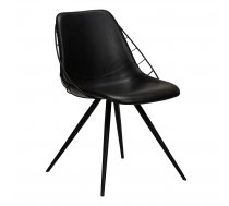 Melns mākslīgās ādas ēdamistabas krēsls DAN-FORM Denmark Sway