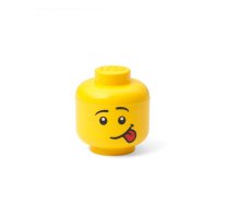 Dzeltena glabāšanas kaste LEGO® silly head, 10,5 x 10,6 x 12 cm