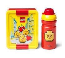 Dzeltenas un sarkanas uzkodu kastītes un dzeramās pudeles komplekts LEGO® Iconic