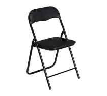 Melns mākslīgās ādas salokāms pusdienu krēsls – Casa Selección