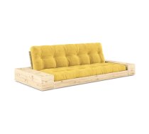 Dzeltens velveta izvelkamais dīvāns 244 cm Base – Karup Design